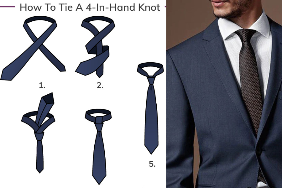 Four in Hand: cách thắt cà vạt đơn giản với 4 thao tác