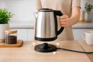 Đặt ấm siêu tốc ở bề mặt phẳng, đúng khớp