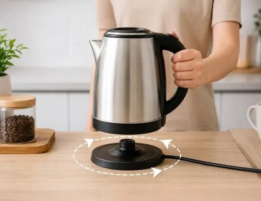 Đặt ấm siêu tốc ở bề mặt phẳng, đúng khớp