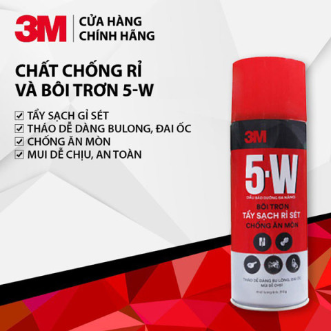 Chai xịt dưỡng sên, bôi trơn, tẩy rửa 3M 5W