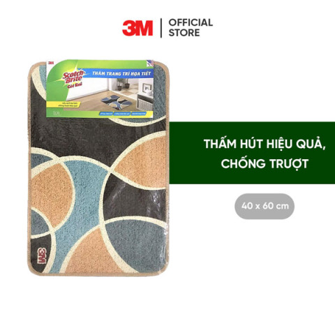 Thảm trang trí họa tiết đường cong Scotch-Brite 40x60cm