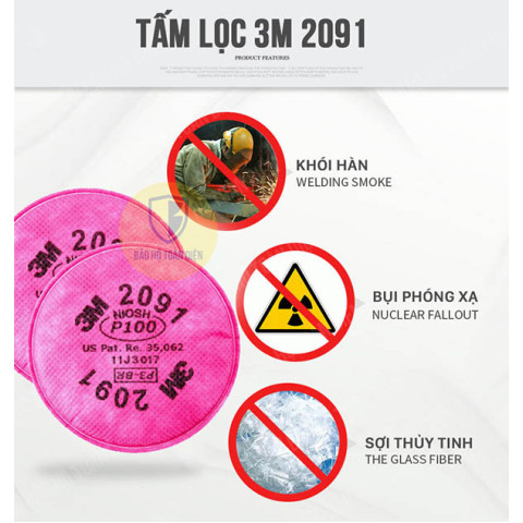 Tấm lọc bụi, khói hàn 3M 2091 (cặp)