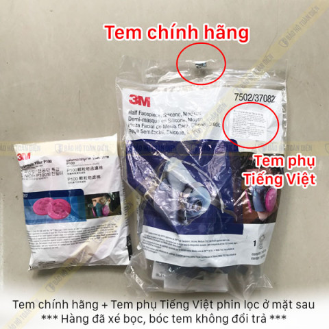 Bộ mặt nạ phòng độc 3M 7502 lọc bụi, khói hàn, hơi hữu cơ